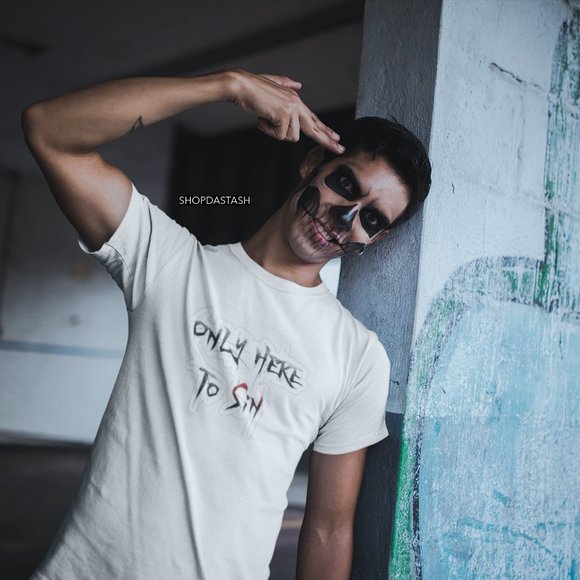 ONLY HERE TO SIN SUICIDE SQUAD UNISEX/WOMEN TSHIRT - Picture 2 of 3